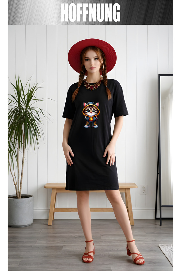 Women's Short Sleeve Crew Neck T-Shirt Dress Nightgown