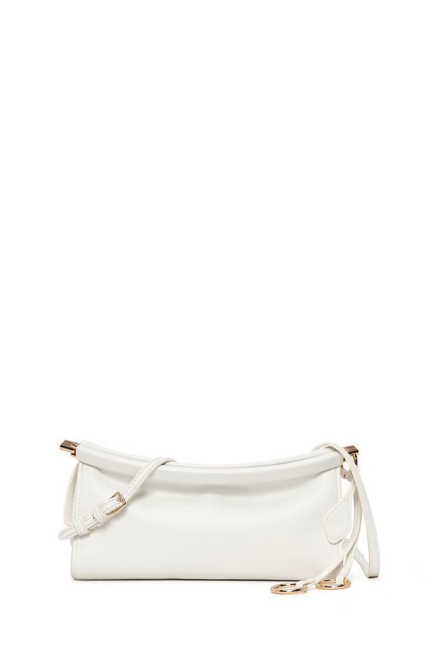 Women's White Long Strap Mini Shoulder Bag 26Sbd250018