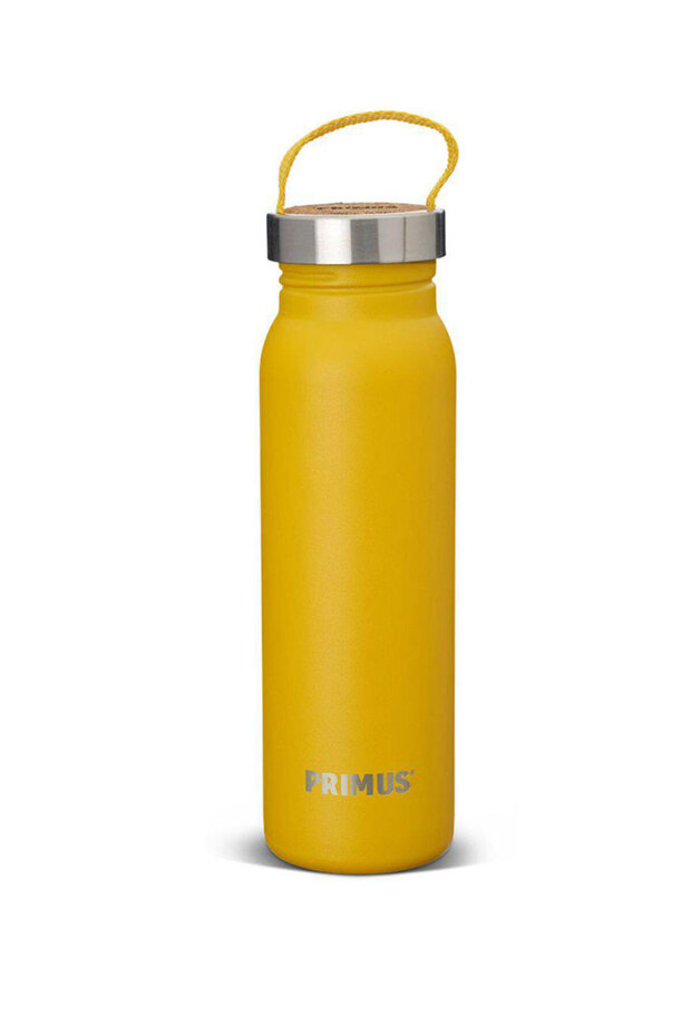 Klunken Bottle 0.7L - Warm Yellow Stainless Steel Water Bottle – Lightweight 18/8 Food-Grade Camping Bottle with Screw Lid, Powder-Coated Grip Finish & Slim Design for Backpack, Hiking & Outdoor Use