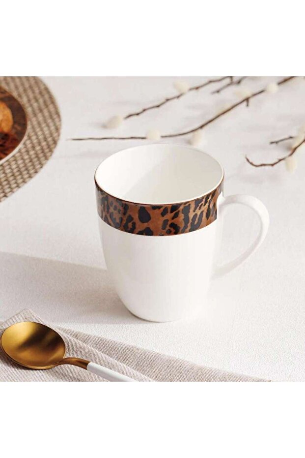 Savanna New Bone China Mug 354ml -warm Gold & Black