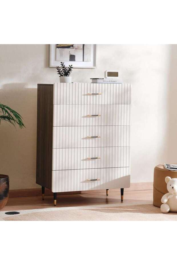 Aversa Chest Of 5 Drawer - White
