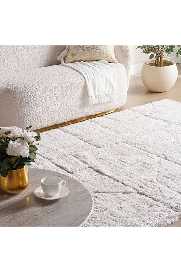 Norman Modern Tufted Velvet Touch Rug 160x230cm - Ivory