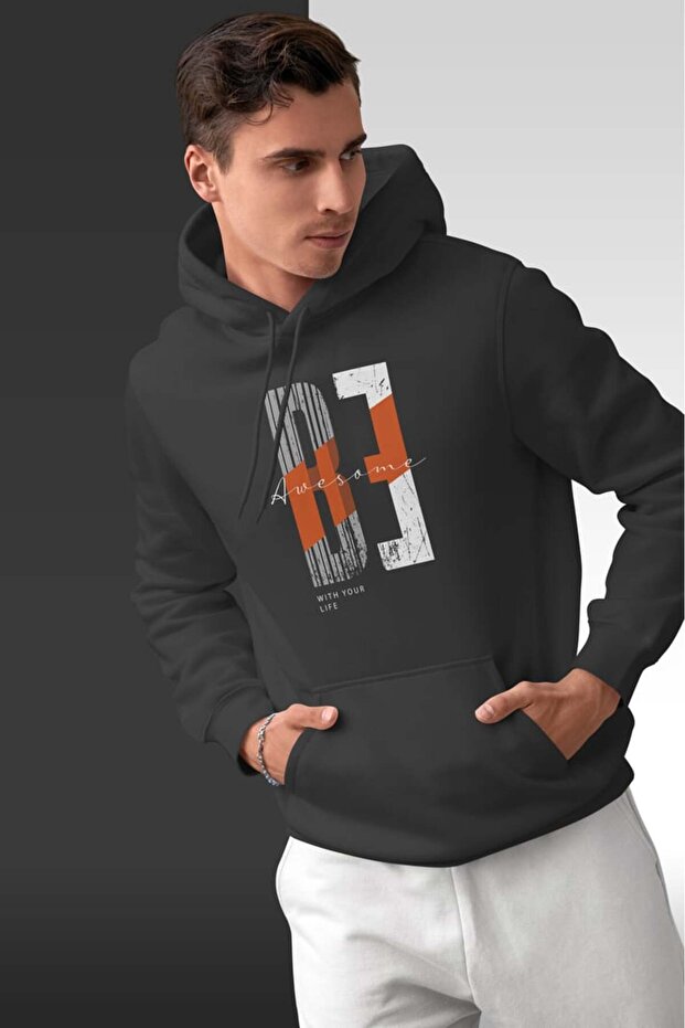 سويت شيرت بقلنسوة كبير الحجم للجنسين من Be Awesome
