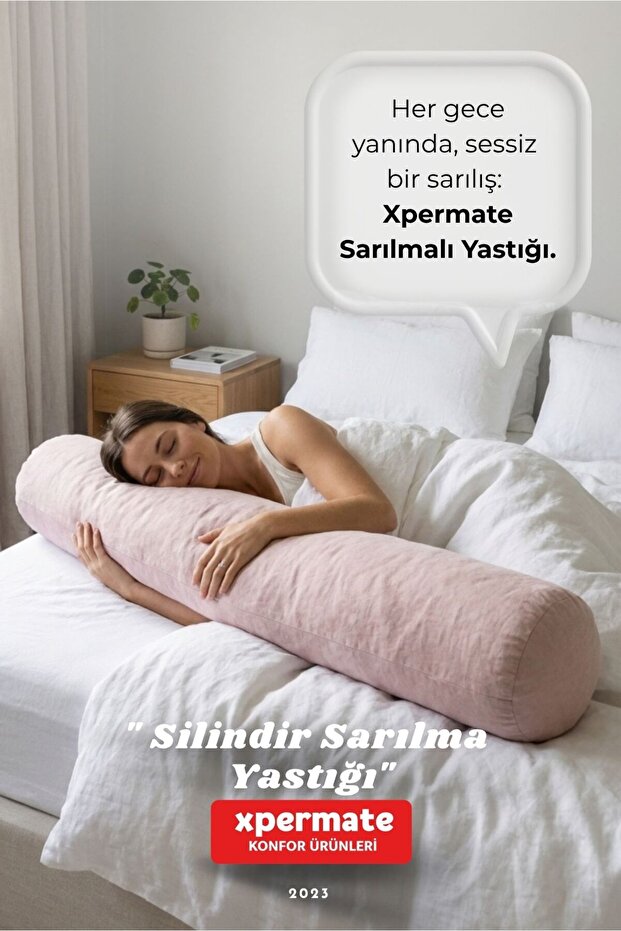 Hugging Pillow Leg Pillow Side Sleeping Sleeping Pillow Cylinder 150X20 cm Pink