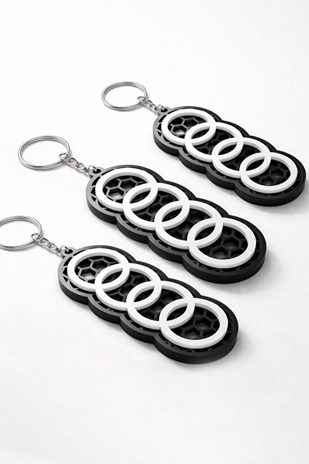 Audi Logo Keychain – Car Keychain Auto Accessory 3 Pcs