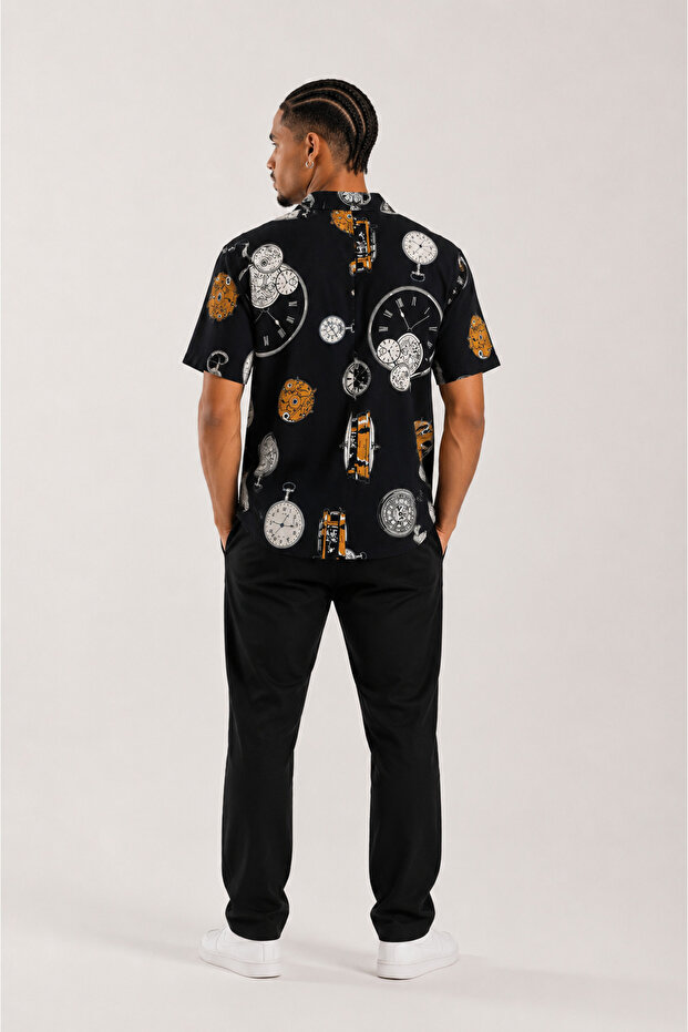 Digital Patterned Men's Oversize Shirt - 2