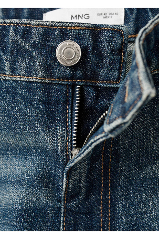 Schlagjeans mit mittlerer Taille - 5