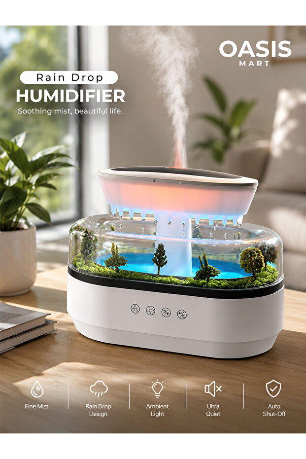 USB Mini Ultrasonic Air Humidifier and Aroma Essential Oil Diffuser for Home and office – Quiet Mist, Aromatherapy, Desktop Purifier with Simulation Light, 250ml