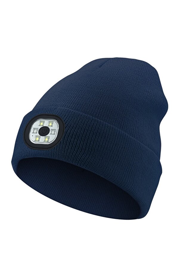 Blue Night Run Marathon Night Fishing Bluetooth LED Light Warm Cap USB Rechargeable Music Knitted Ca