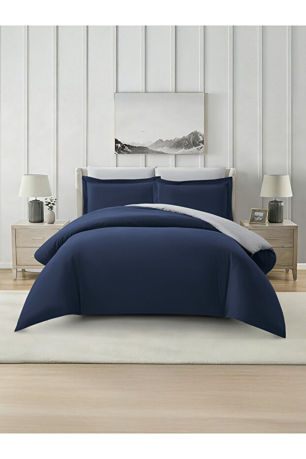 Solid Duvet Cover Set 6-Pcs, King Size 220×240 cm Bed, Brushed Microfiber,( Without Filler )