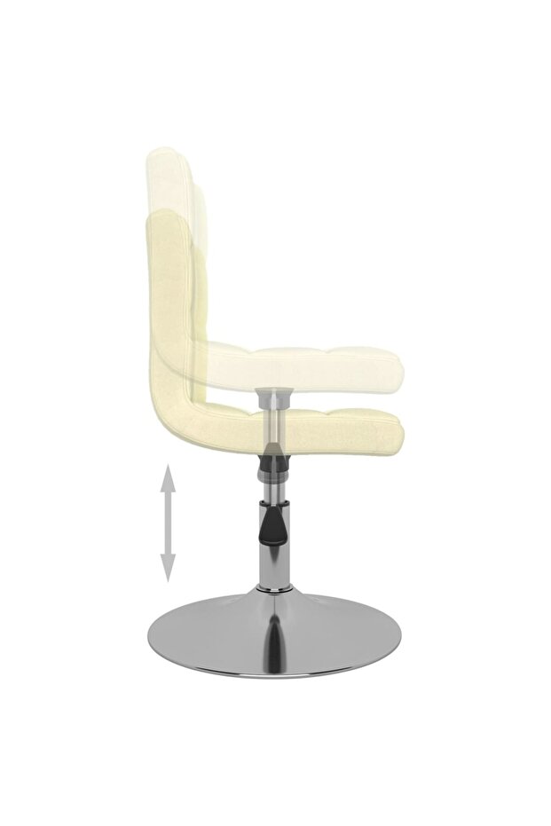 Scaun de bar pivotant, crem, material textil - 8