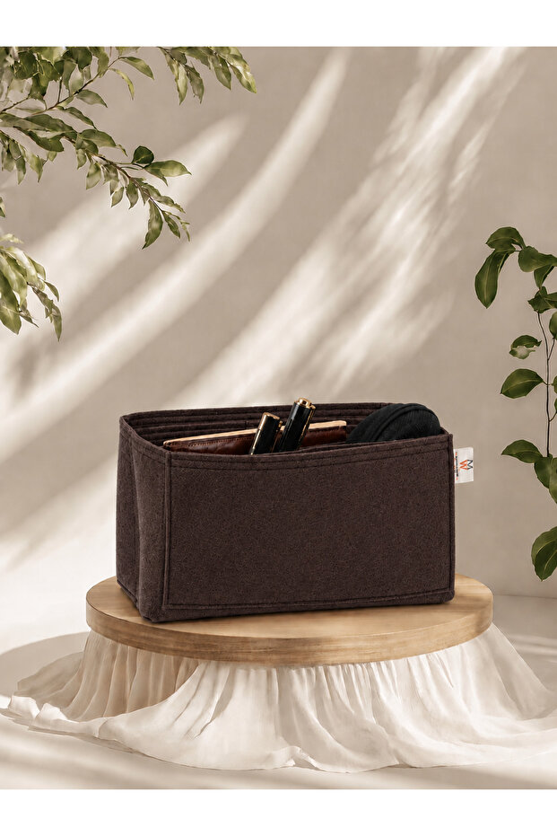 Cikabilir Single Medium Compartment Bolmeli Canta Ici Organizer Dark Brown