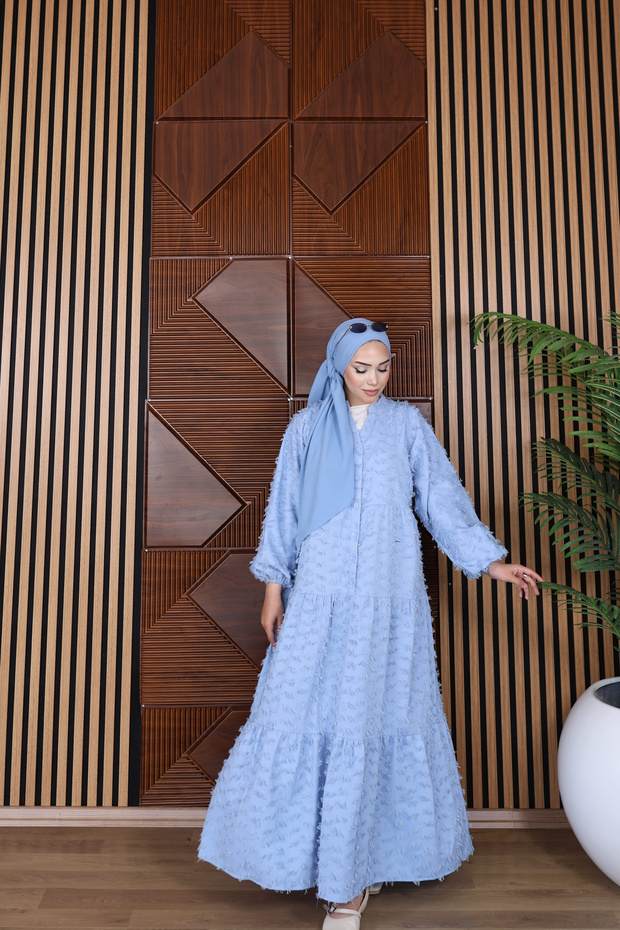 Fringe Detailed Modest Dress