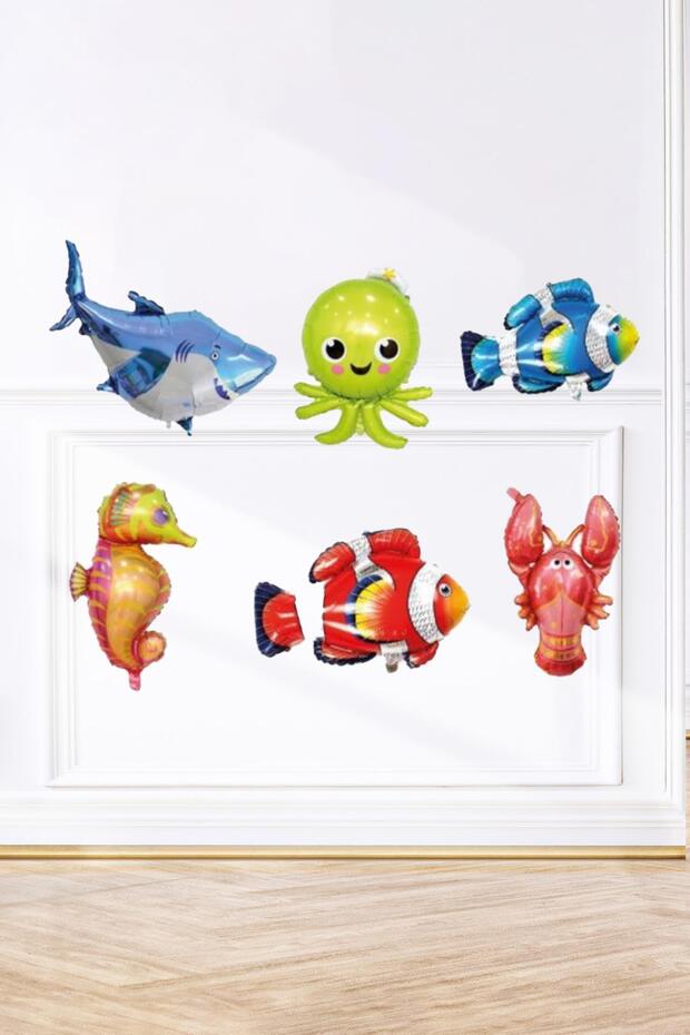 Ocean Sea Creatures Set of 6 Mini Foil Balloons