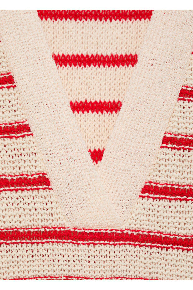 Gestreiftes langes Strickkleid - 5