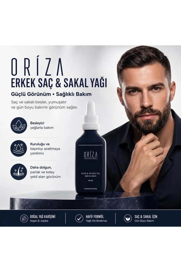 Men's Hair & Beard Oil | Nourishing, Strengthening, and Brightening Appearance