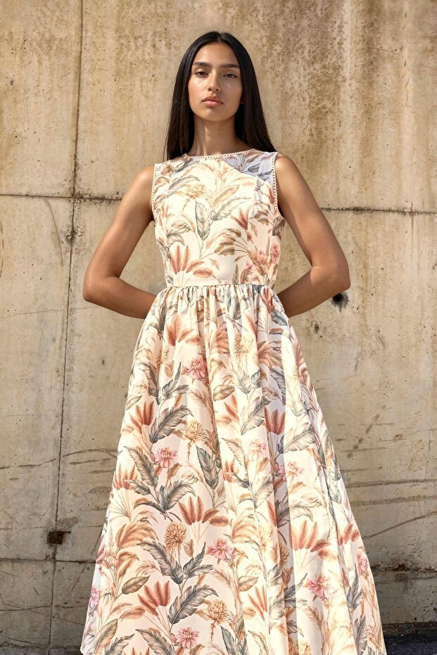 Cotton and Lace Detailed Dress