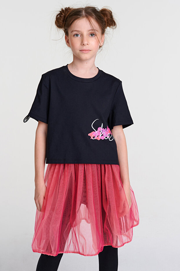 Tshirt Tulle Skirt Leggings Combo Set
