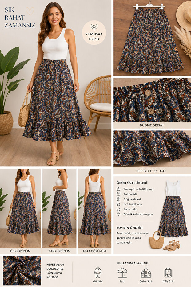 Minella Moda Women's Viscose Skirt (Standard Size)