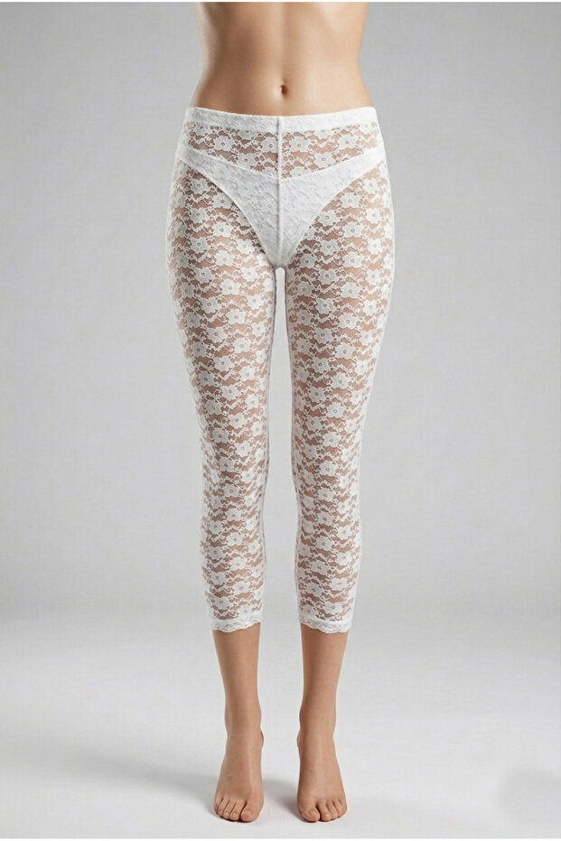 3 Pieces Women's Lace Lycra Long Tights
