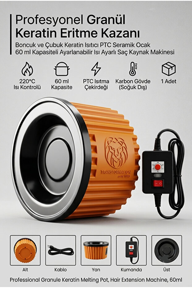 Professional Granule Keratin Melting Pot Beads & Sticks Keratin Heater Ptc Ceramic Cooker 60ml Capacity Adjustable Heat Setting Hair Welding Machine 720565