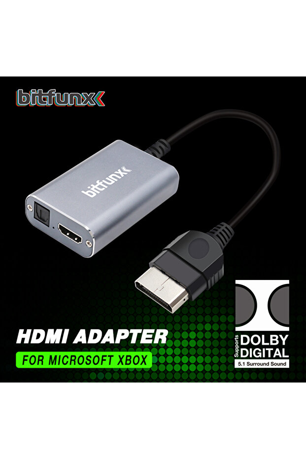 adapter for xbox Bitfunx HDMI™ Adapter for XBOX Classic Retro Gaming Consoles HD Cable Accepts 5.1 D