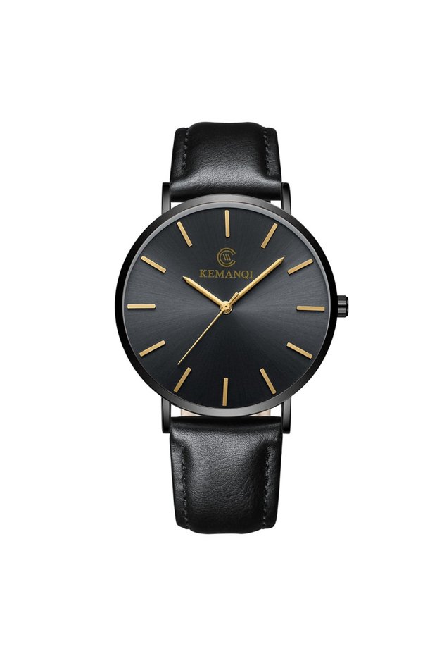 black black 2025 Luxury Business Men Watches Men Gold Watch Ultra Thin Mens Watches Leather Quartz W