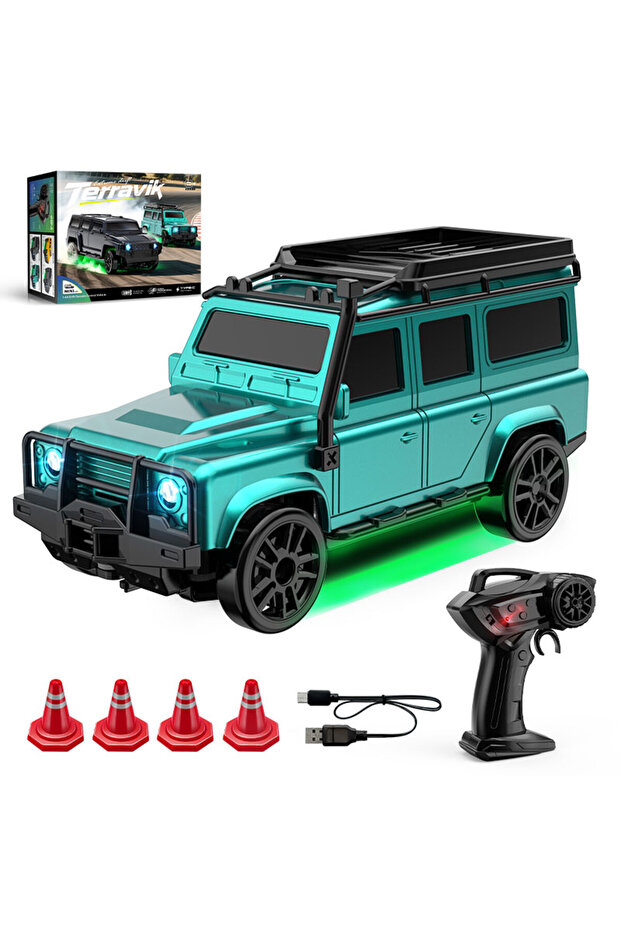 E87-Cyan 1: 64 Desktop Drift Car Four-Wheel Drive Full Proportion Mini Racing Toy With Rechargeable