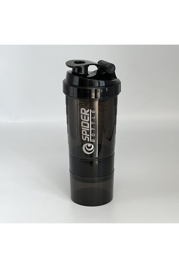 black 3 Layers Shaker Protein Bottle Powder Shake Cup Large Capacity Water Bottle Mixing Cup Body Bu