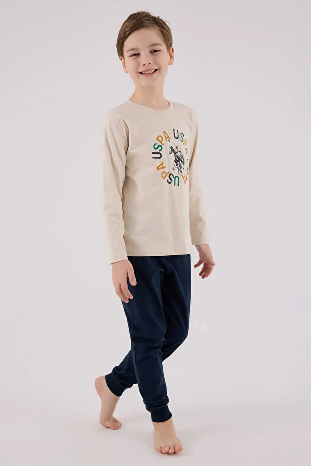 4-15 Years Old Licensed Us Polo Assn Boys Team-Latte