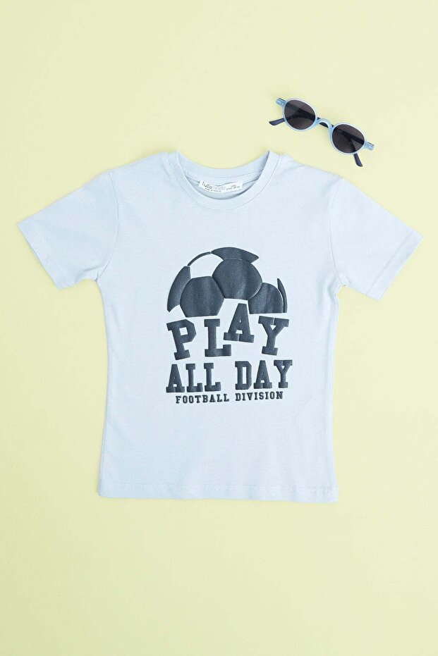 Play All Day Text Printed Boy's T-Shirt