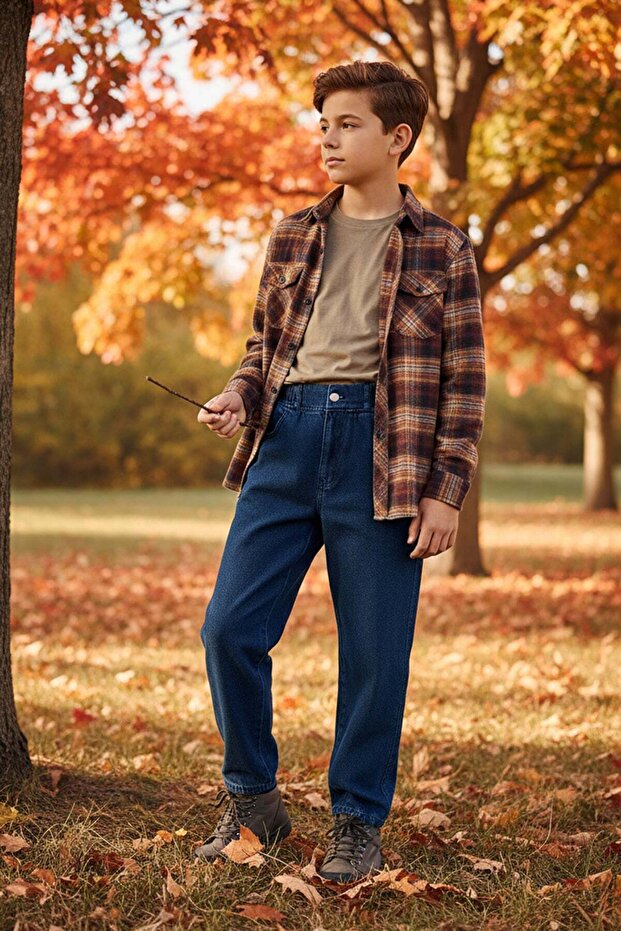 Elastic Waist Baggy Boys' Trousers
