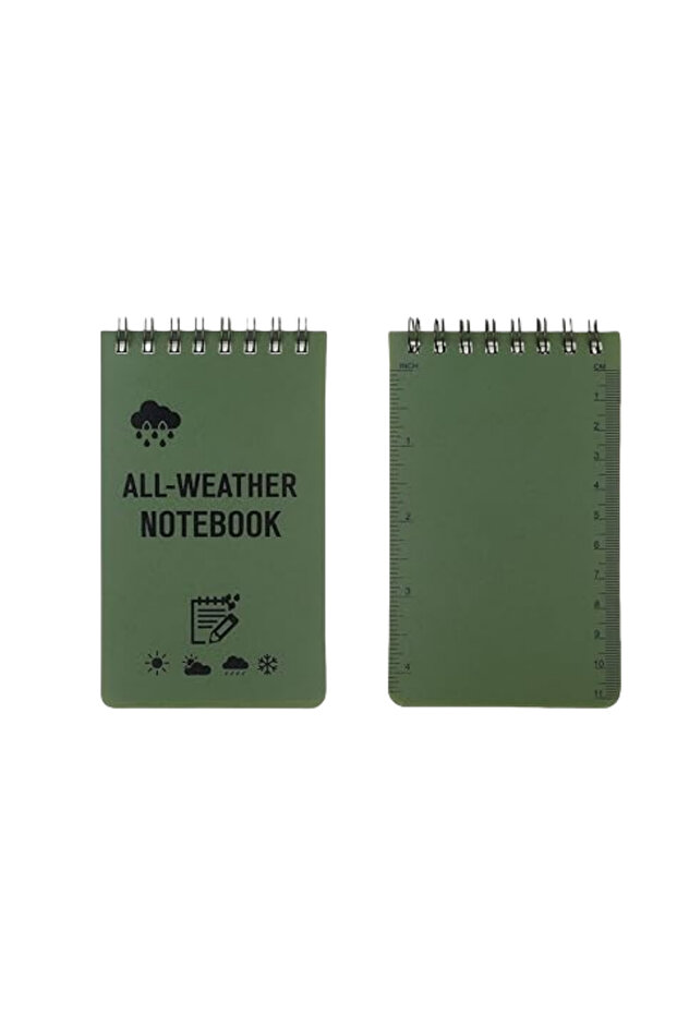 BJB-1 green Waterproof Pocket Notebook Tactical All Weather Pocket Notepads With Lined Pages, Spiral