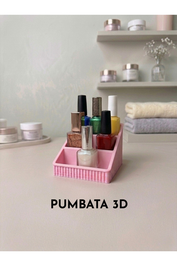 9-Piece Nail Polish Stand in Pink Color -Nail Polish Organizer- Stand