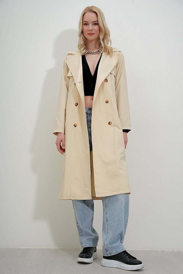 شال طوق زرر TRENCHCOAT