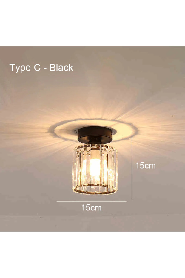 NO bulb Black-Round Nordic Modern Simple Led Ceiling Lights Acrylic Crystal Lampshade Unique Lamp De