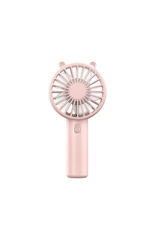 Pink Mini USB Rechargeable Handheld Fan Portable with Base for Women Girls Makeup Eyelash Cooler Off