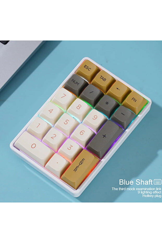 Glimmer-Blue Switch ATTACK SHARK K21 Mechanical Keyboard, BT/2.4Ghz/USB-C Connection, Colourful Ligh