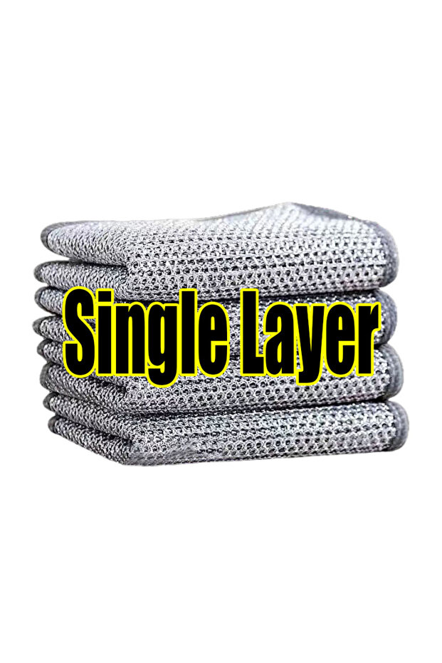 10pcs Single Layer Steel Wire Cleaning Cloths SingleDouble Layer Metal Silver Wire Dishwashing Towel