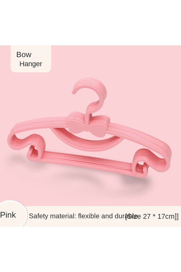 Pink-10Pcs Baby Hanger 10pcs Kids Clothes Hanger Rack Display Cute Hanger Clip Wholesale