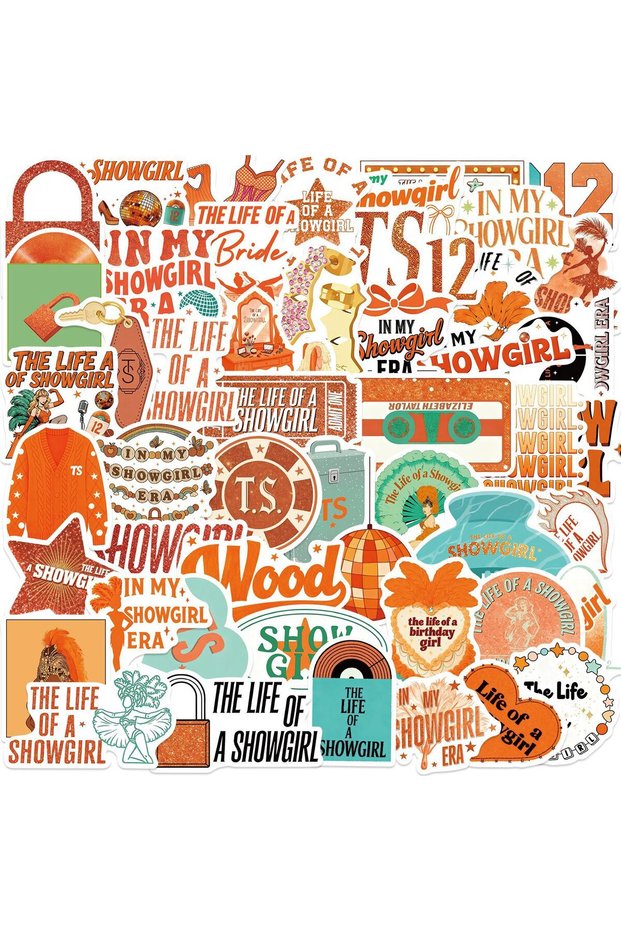 MULTICOLOR 50Pcs Famous Star Singer Stickers The Life of A Showgir Decals For Phone Laptop Suitcase