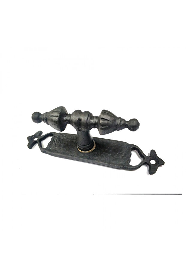 Antique Style Decorative Brass Burmese Window Handle - 152X32 Mm, Oxide