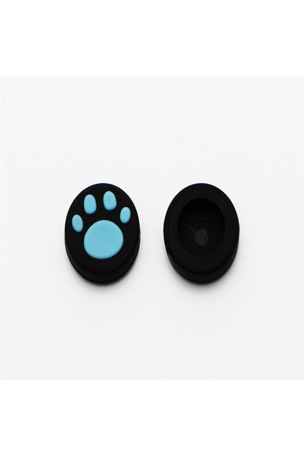 blue 2Pcs Cat Paw Silicone Thumb Stick Grip Cap Joystick Button Case Cover for Nintendo Switch Lite