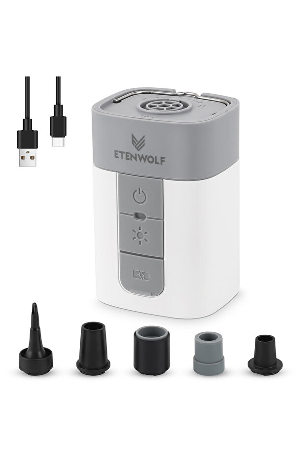 Air5 PRO MAX White ETENWOLF AIR 5 PRO Electric Air Pump 720 LPM 4X Quick 10400 MAh Inflator & Deflat