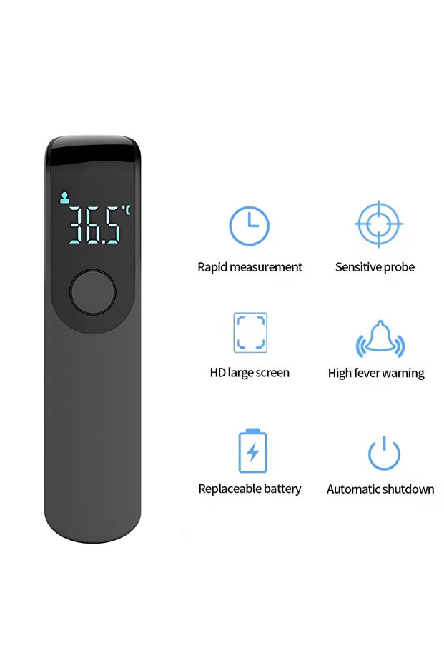Thermometer-Black Medical Temperature Infrared Thermometer Forehead Digital Non-contact Thermometer