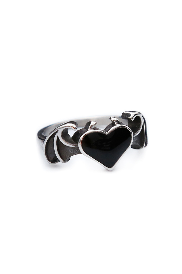 10 Style A Fashion Vintage Angel Demon Wings Black Heart Ring For Men Women Gothic Biker 316L Stainl