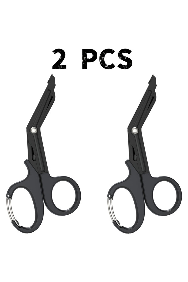 2 PCS 18.5CM Trauma Shears Stainless Steel Medical Scissors Bandage Scissors with Carabiner Nursing