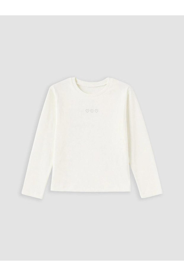 Crew Neck Embroidered Girls' T-Shirt (W6)