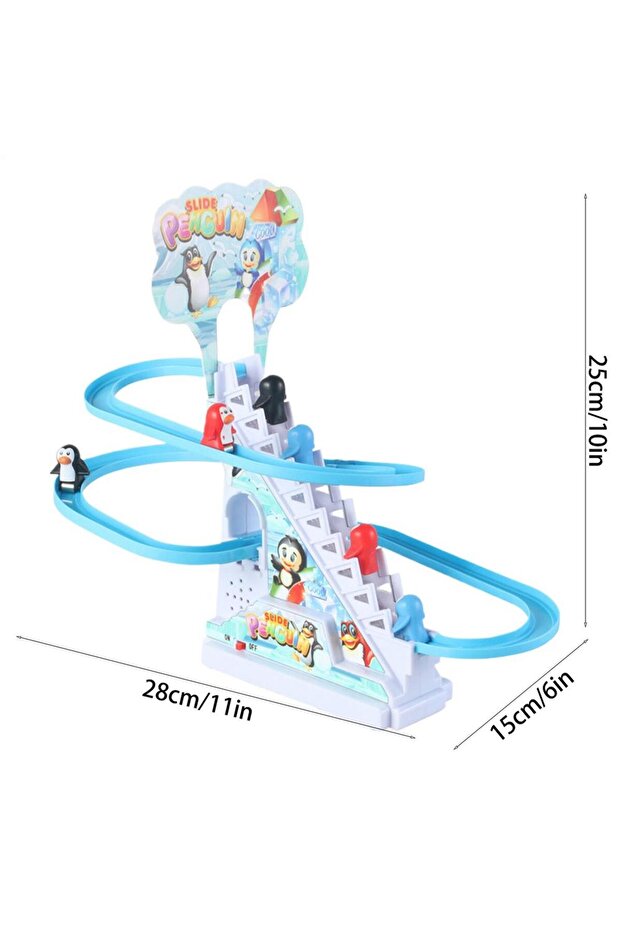 single attribute Parent-Child Interaction Puzzle Kids Toy Penguin Slide Electric Railcar With Music