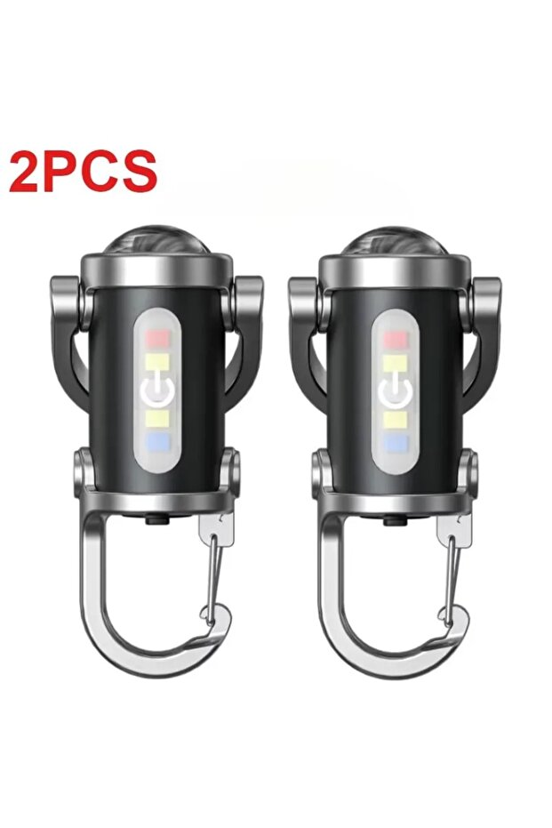 قطعتان من مصباح LED صغير قابل لإعادة الشحن فائق السطوع بتقنية COB، مزود بحلقة مفاتيح، مقاوم للماء، مناسب للتخييم، من 1 إلى 5 قطع